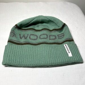 WOODS Green Knit Hat Toque. Like new.